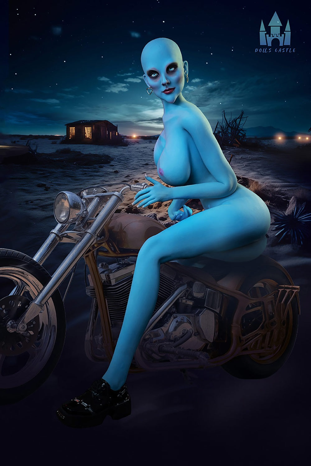 Dillion 170cm #A12 Blue Skin TPE Fantasy TPE Sex Doll Realistic Big Boobs Sexy Adult Love Doll