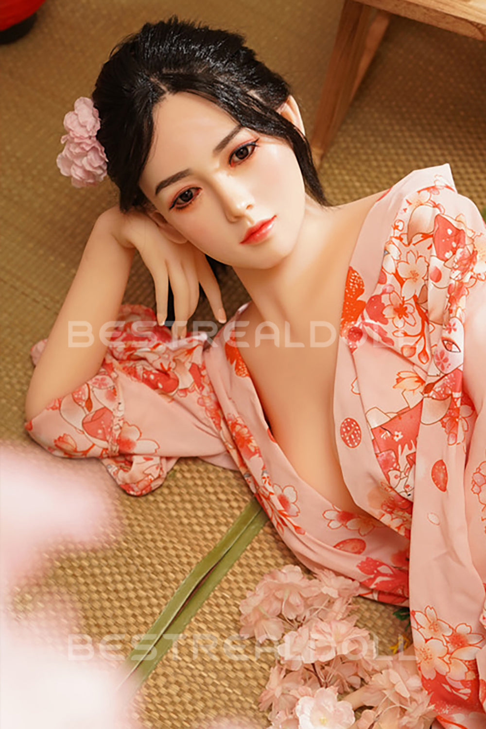 US Stock 158cm Yukina Japanese Girl Sex Doll Silicone Head with Wig TPE Body Adult Love Doll