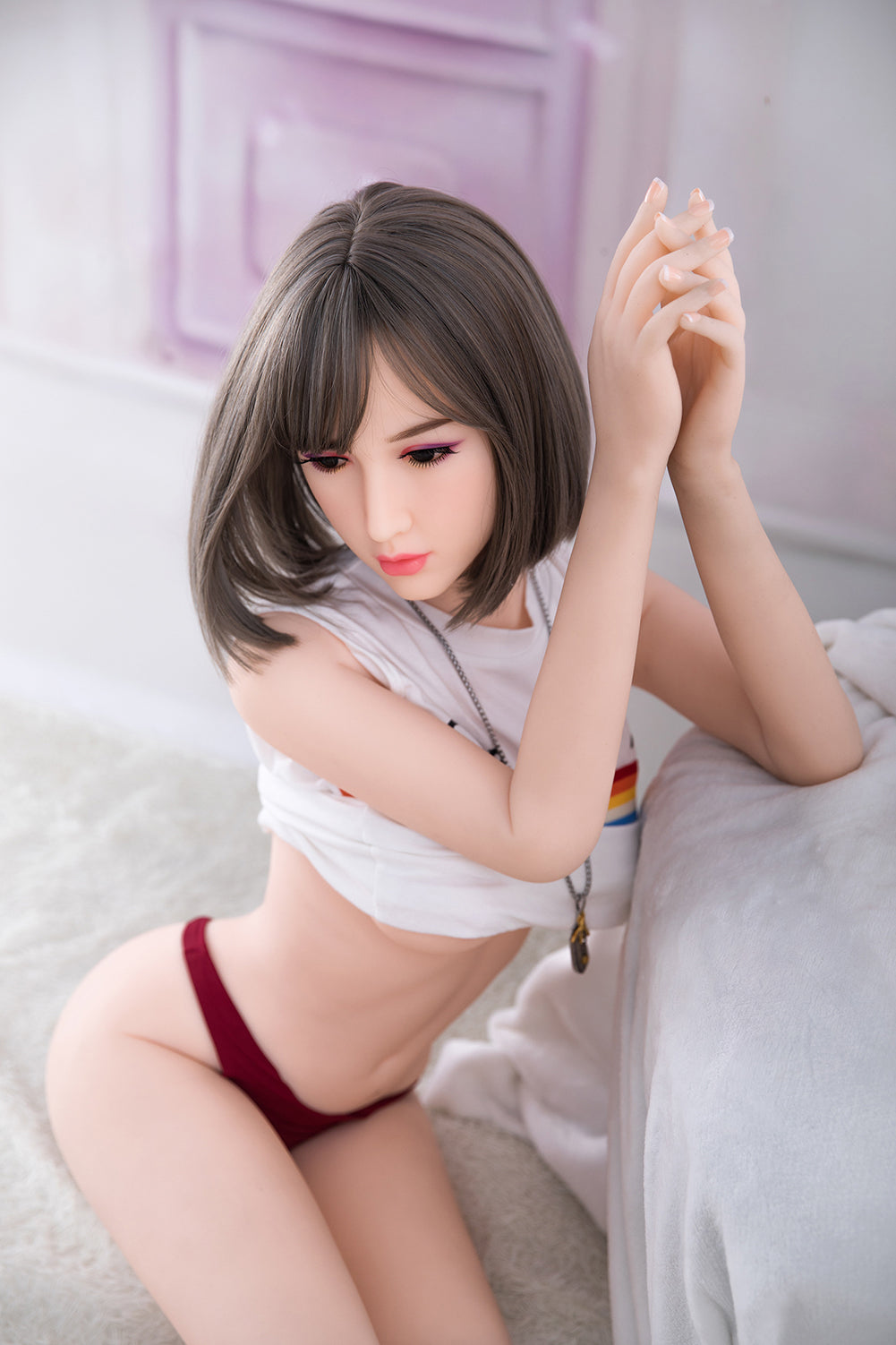 US Stock - Aloe 160cm #190 Realistic Small Breasts TPE Sex Doll Cute Asian Girl Adult Love Doll