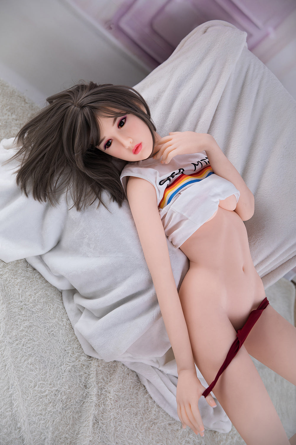 US Stock - Aloe 160cm #190 Realistic Small Breasts TPE Sex Doll Cute Asian Girl Adult Love Doll