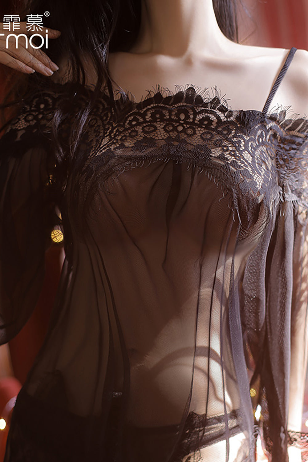 Black Transparent Sexy Lingerie 7836