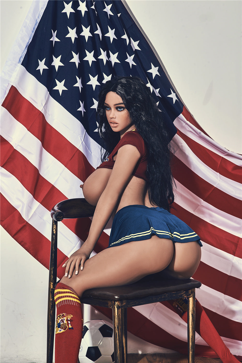 US Stock - Irontechdoll Jane 163cm #56 Head Realistic BBW TPE Sex Doll Football Girl