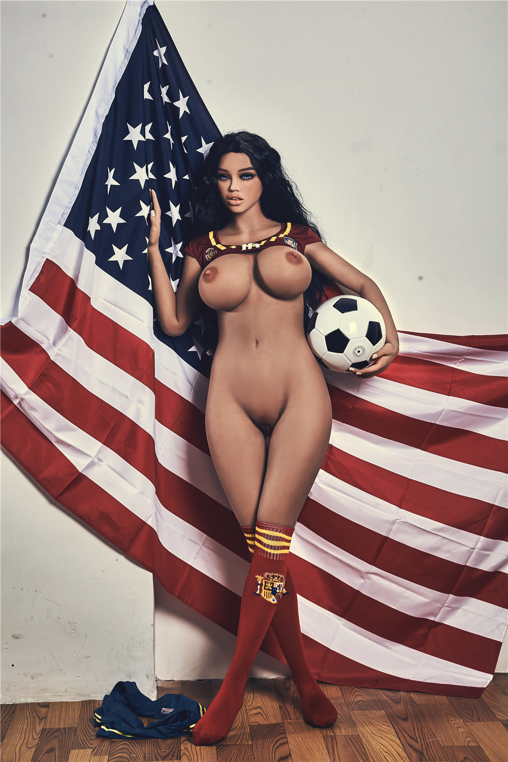 US Stock - Irontechdoll Jane 163cm #56 Head Realistic BBW TPE Sex Doll Football Girl