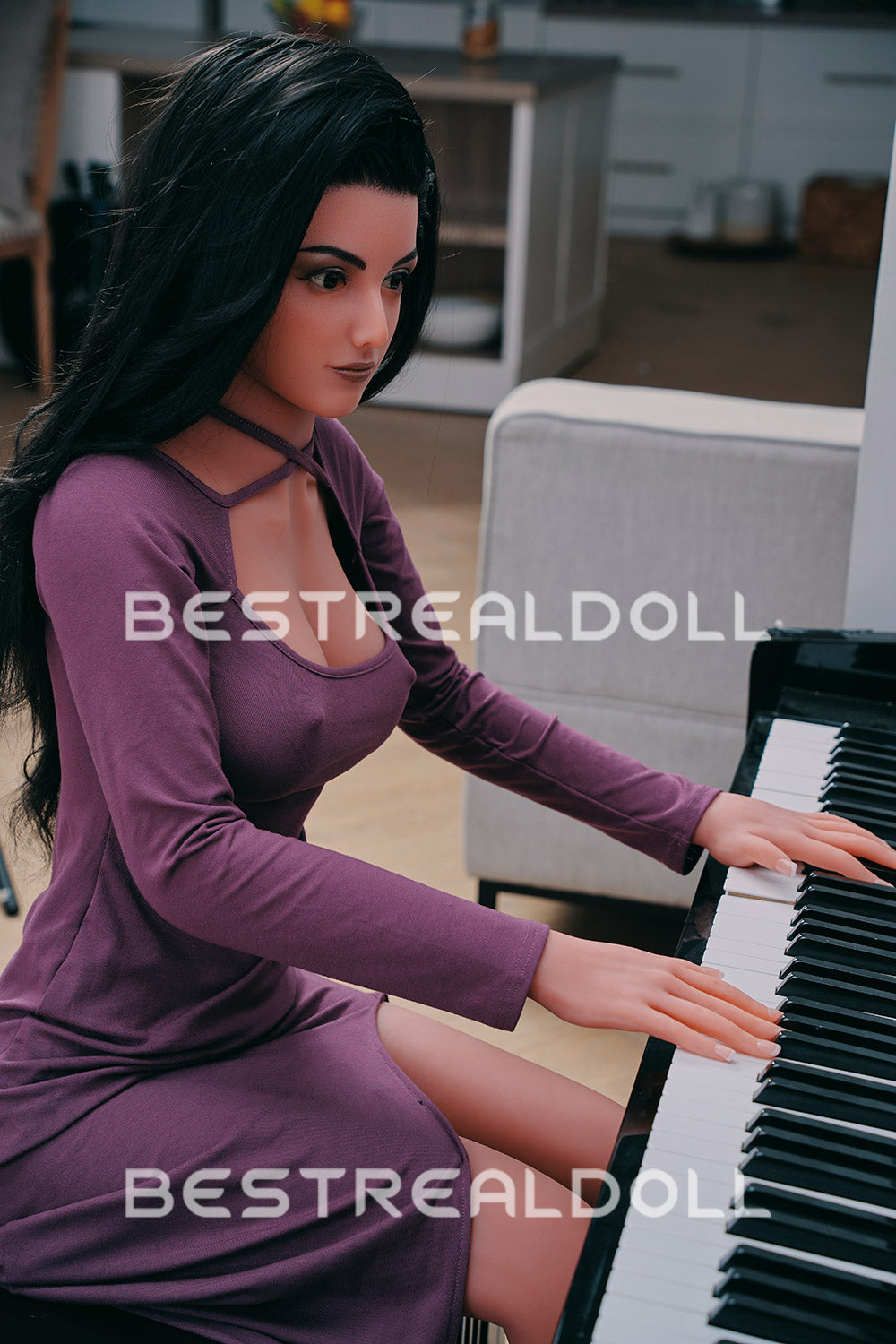 US Stock - RIDMII Unique Design Alisa 166cm Silicone Head Love Doll TPE Body Small Boobs Sex Doll