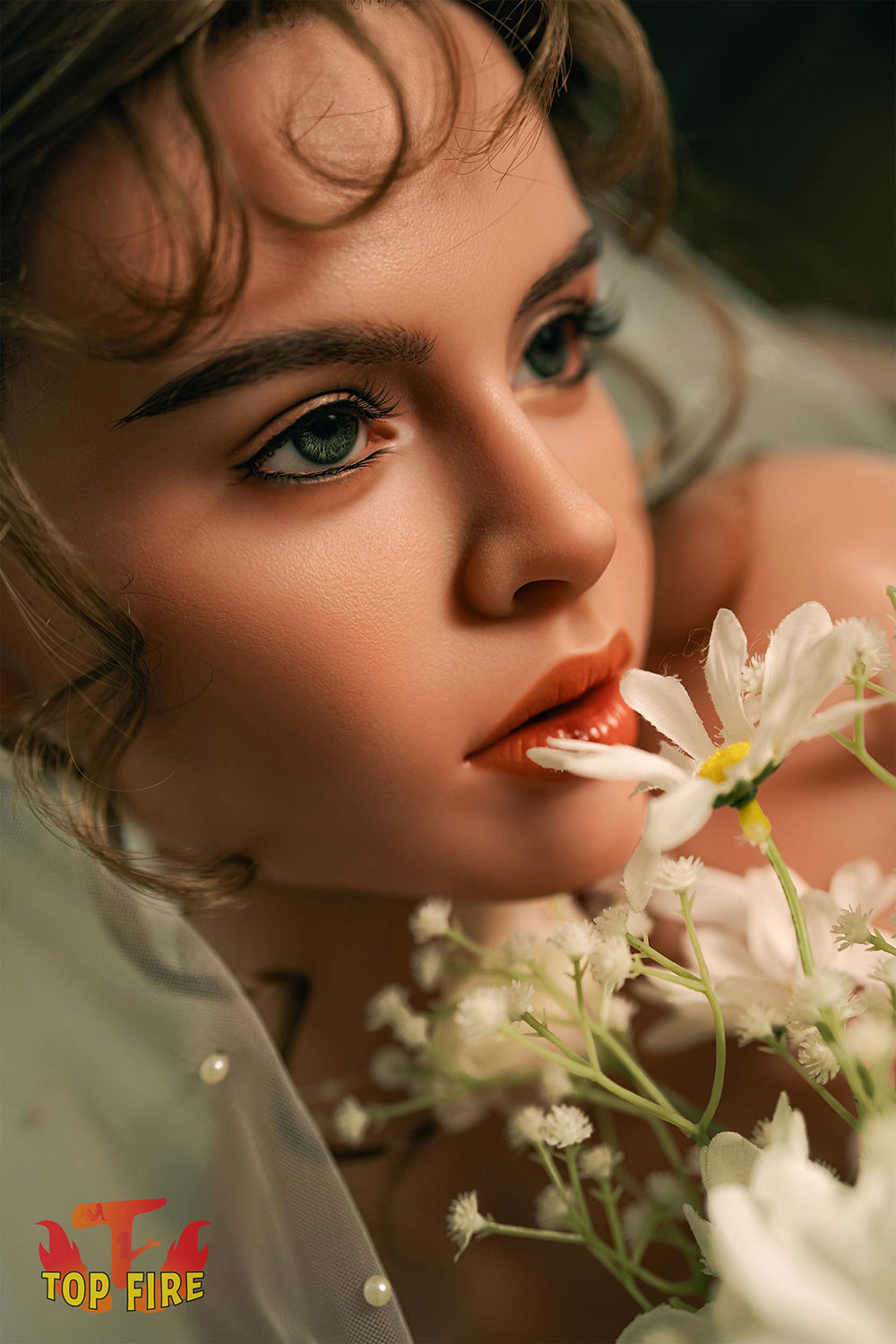 EU Stock - Topfire Isley 158cm T41 Tanned Skin Full Silicone Auto Blowjob Sex Doll ROS Head Adult Love Doll