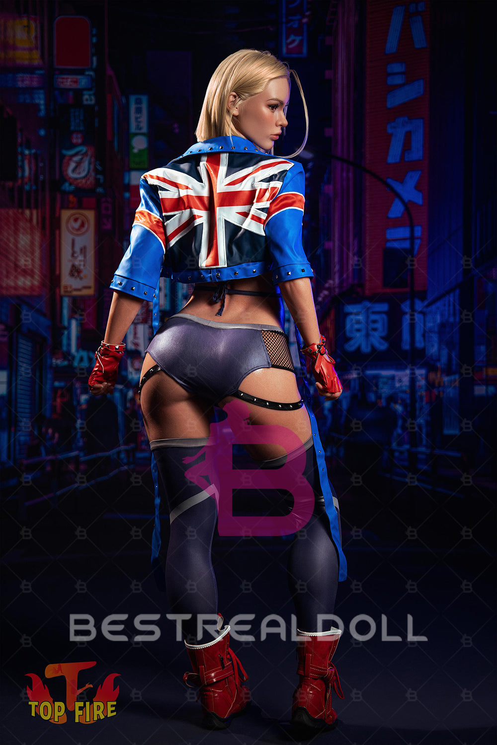 EU Stock - Topfire Joanna 176cm T43 Blonde Short Hair Full Silicone ROS Sex Doll Tanned Skin Silicone Auto Blowjob Adult Love Doll