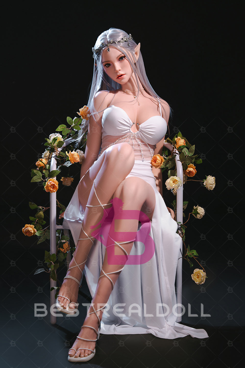 US Stock - Topfire Lorna 165cm C cup T07 Full Silicone Elf Sex Doll ROS Head Oral Sex Silicone Love Doll Movable Jaw