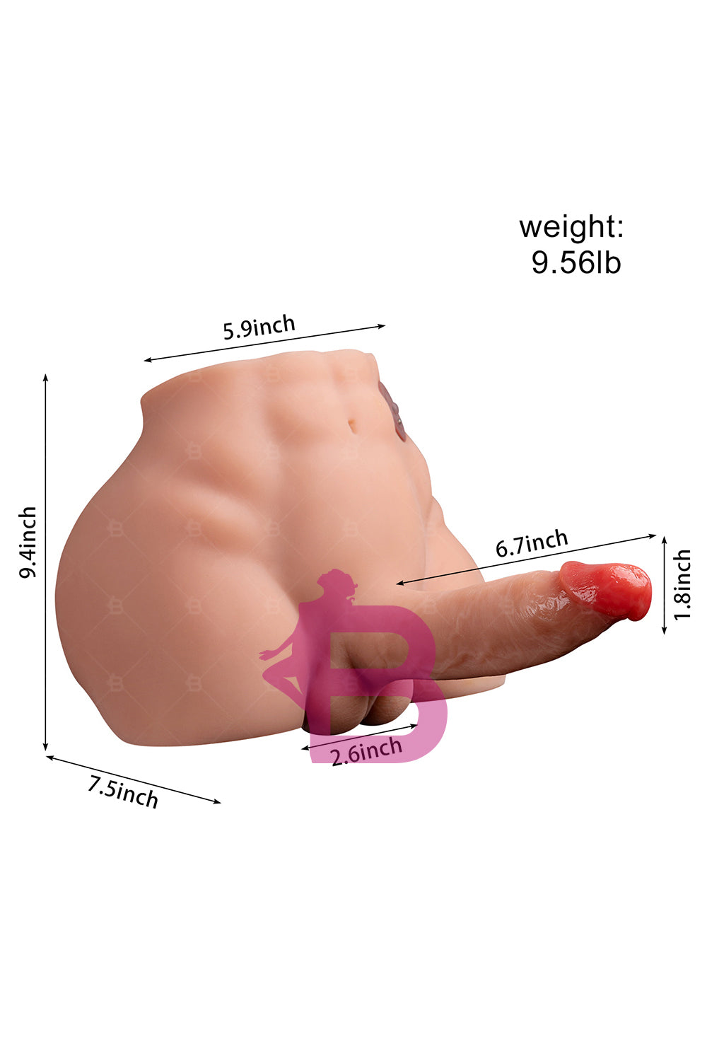 US Stock - SQ-MA30021 Big Dildo Male Sex Torso Ass Doll Electric Dildo Automatic Male Ass TPE Sex Doll Torso