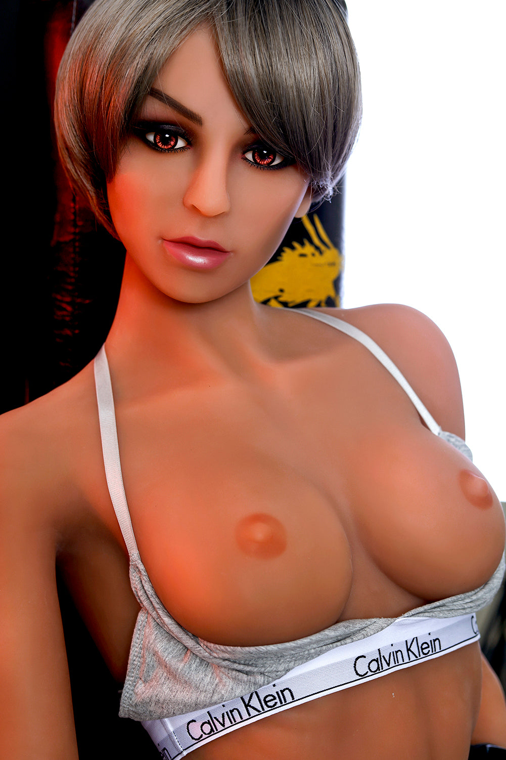 US Stock - Kali 164cm 218# Transgender TPE Sex Doll Sexy Waistline Tan Skin Realistic Shemale Love Doll Lesbian Ladyboy Doll