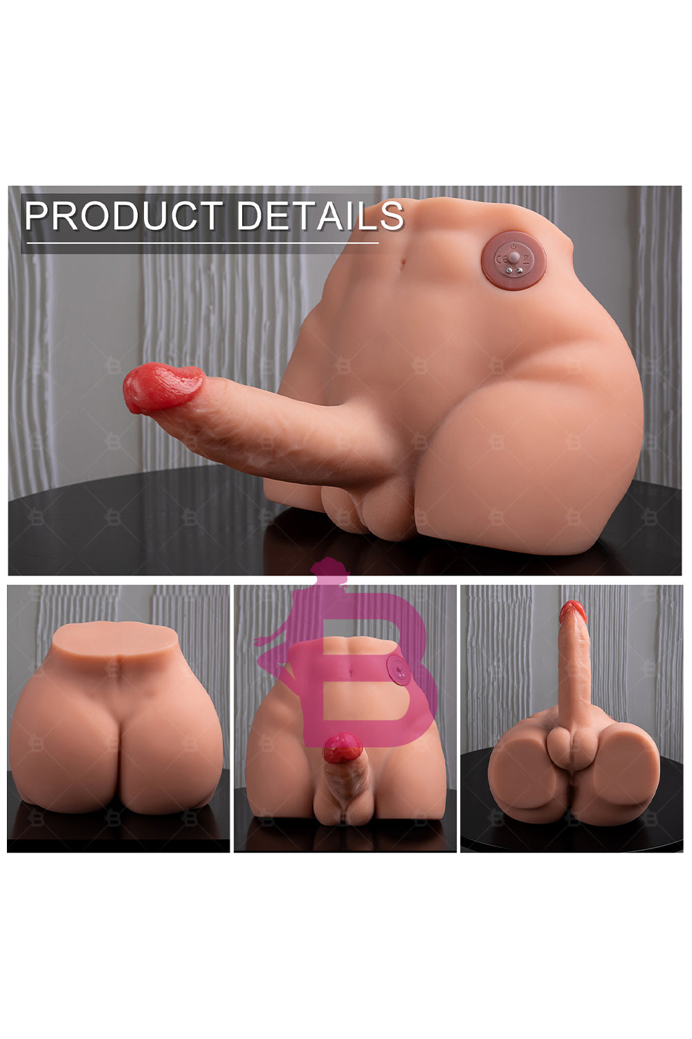 US Stock - SQ-MA30021 Big Dildo Male Sex Torso Ass Doll Electric Dildo Automatic Male Ass TPE Sex Doll Torso