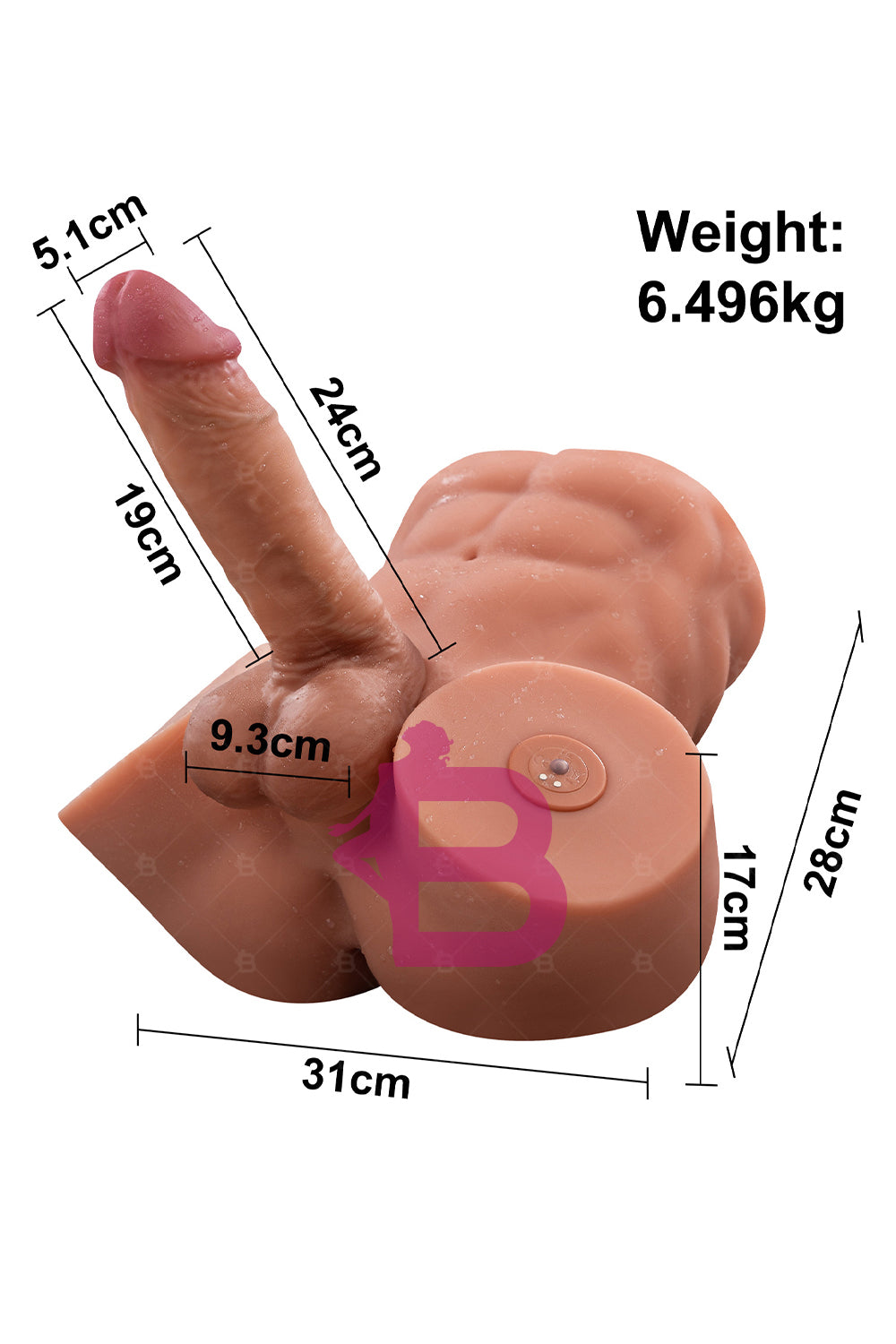 US Stock - SQ-MAR30051 Electric Male Ass Sex Doll TPE Automatic Dildo Male Ass Torso Love Doll