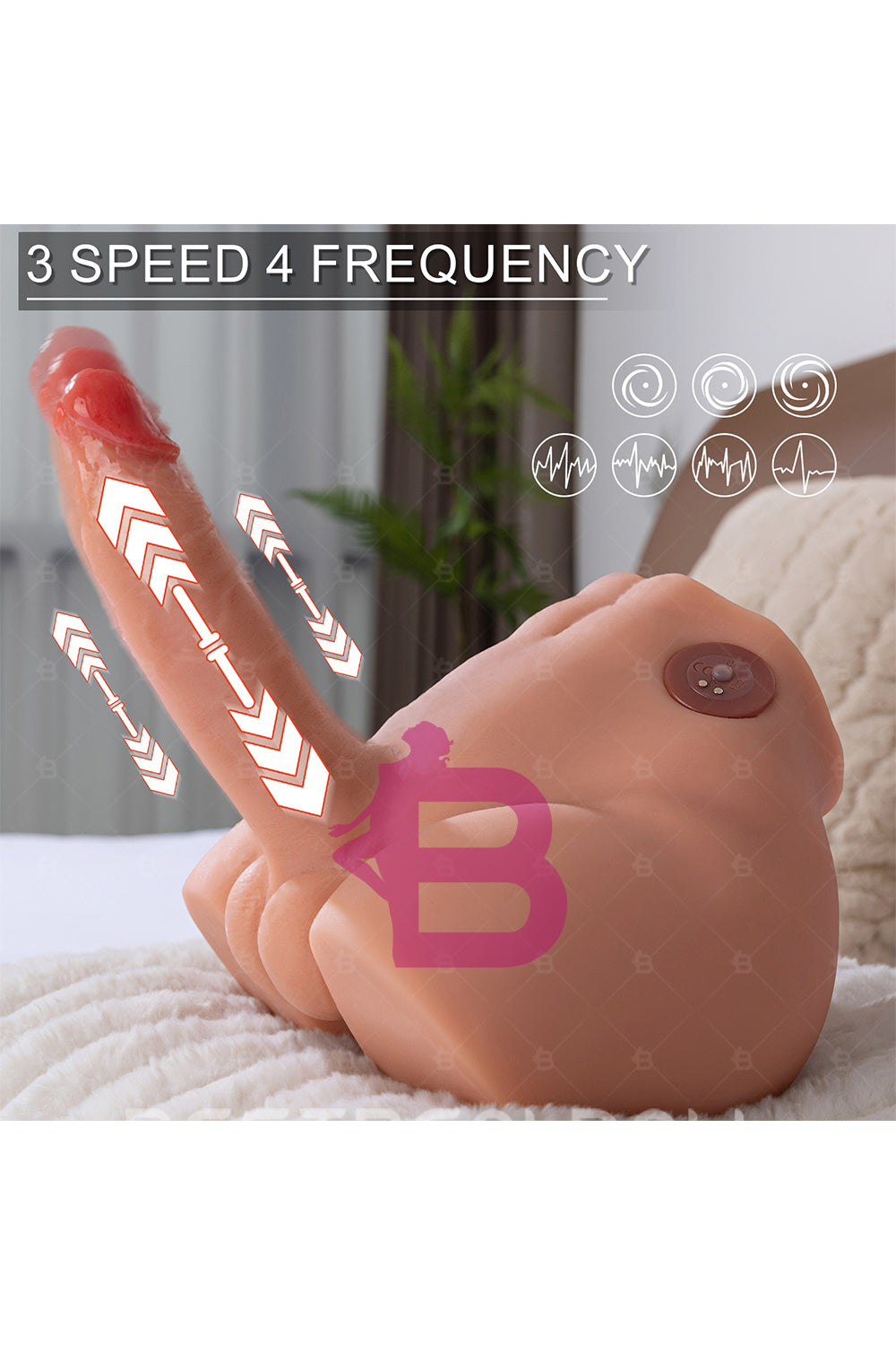 US Stock - SQ-MA30021 Big Dildo Male Sex Torso Ass Doll Electric Dildo Automatic Male Ass TPE Sex Doll Torso