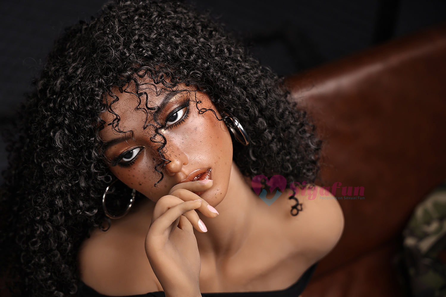 US Stock - Sigafundoll SG1/SG4/SG5 163cm Dark Tanned Skin TPE Body Sex Doll Big Boobs Silicone Head Adult Love Doll