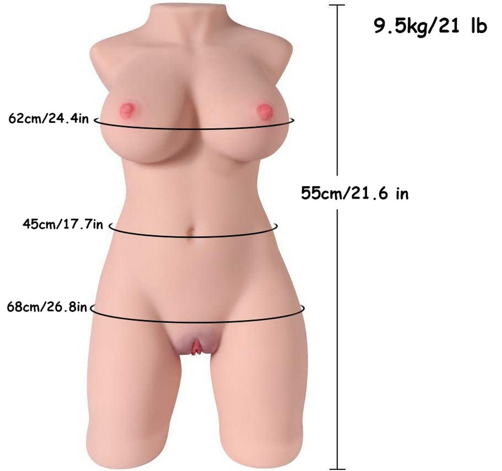 EU Stock - 55cm/21.6in Half Body Sex Doll Big Breasts Torso Love Doll Adult TPE Sex Doll Torso