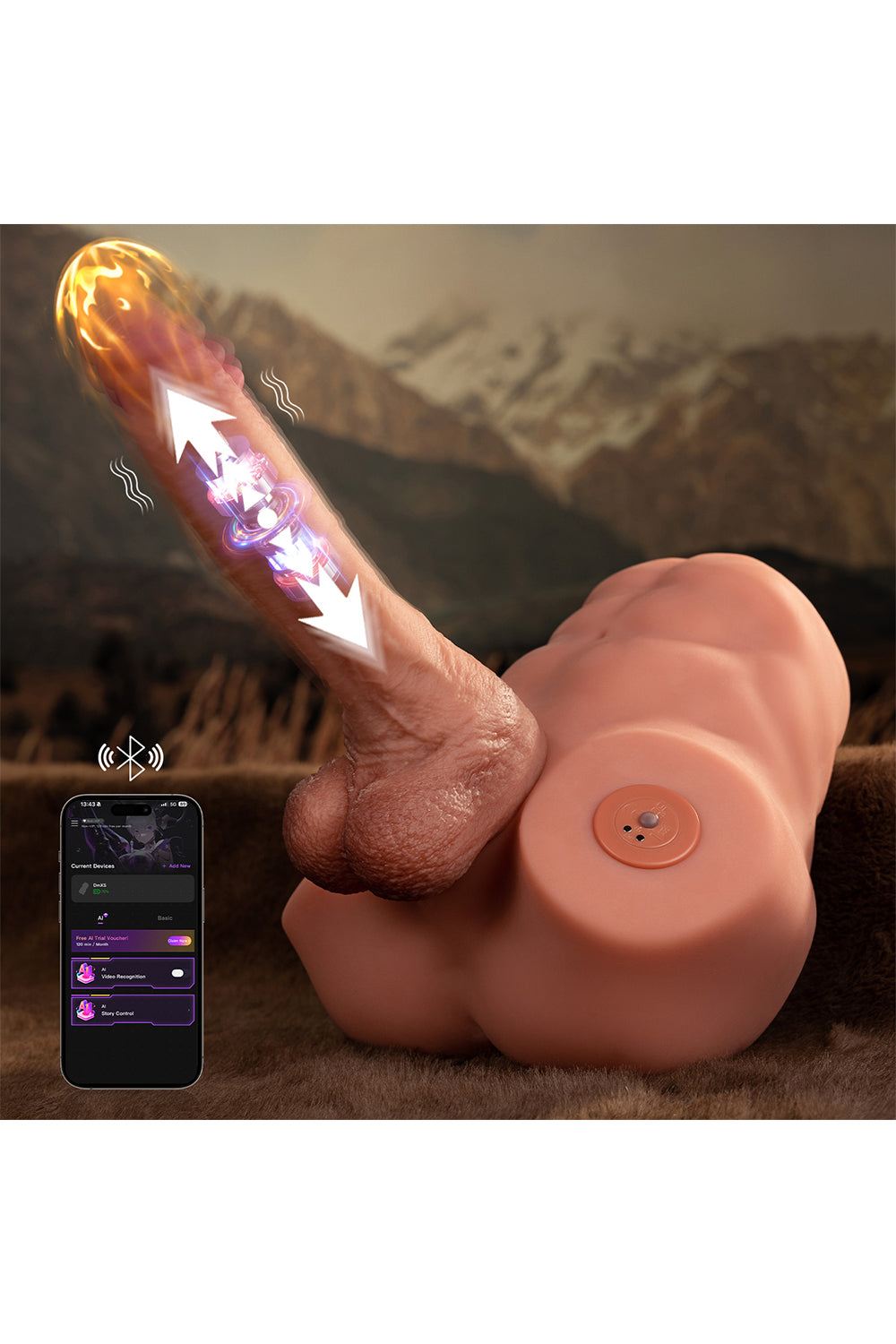 US Stock - SQ-MAR30056 TPE Male Torso Ass Doll Automatic Big Dildo with Electric Function Male Ass Sex Doll Torso