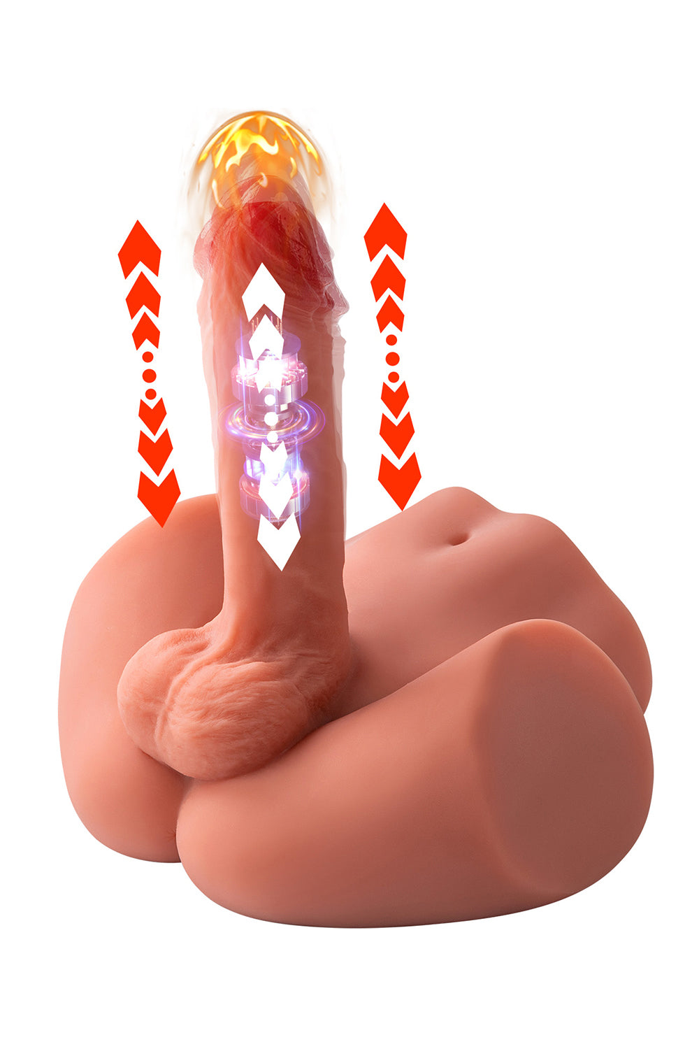 US Stock - SQ-MAR30030 TPE Male Ass Sex Doll Torso Electric Big Dildo Male Sex Ass Torso Love Doll