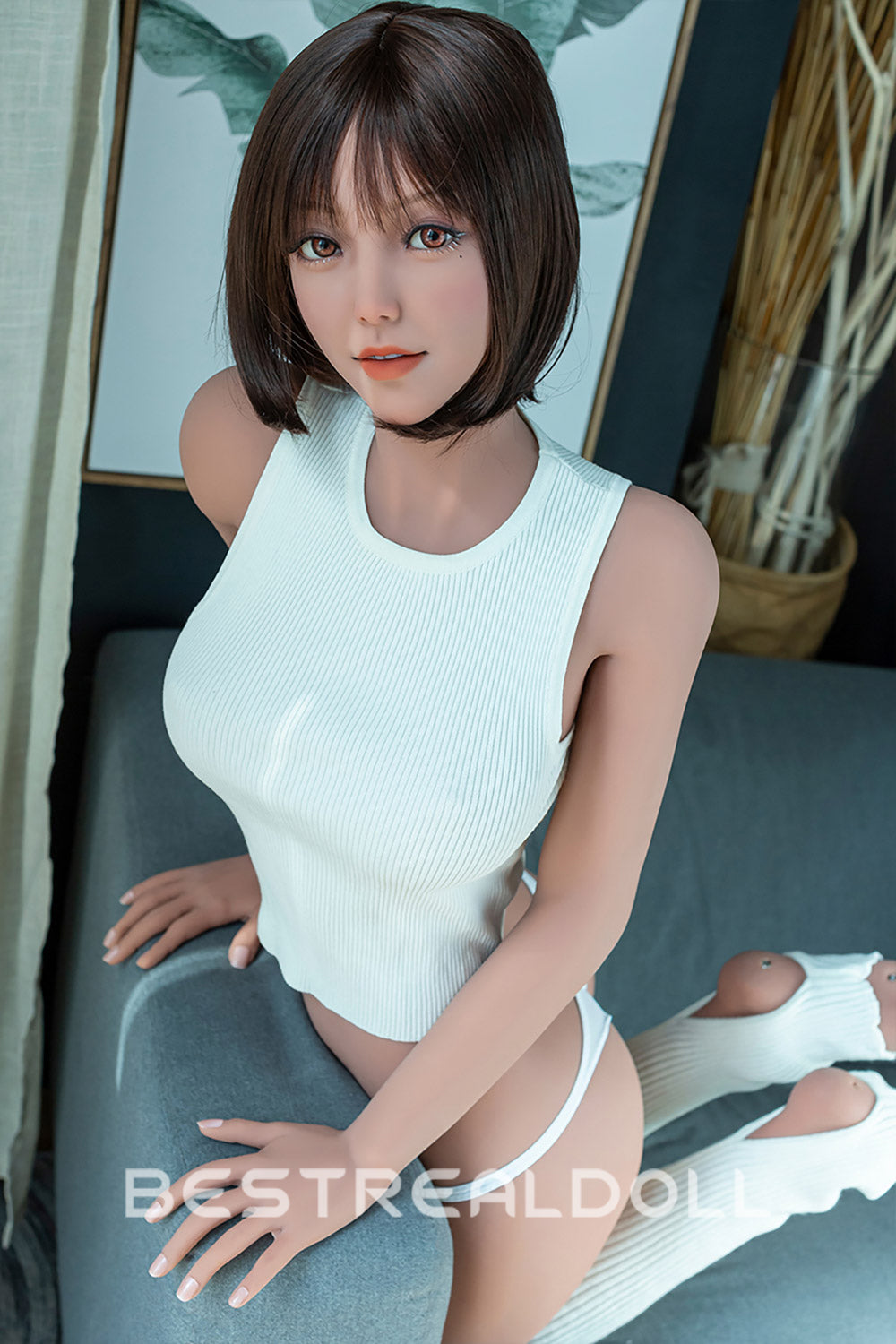 Evadne Short Hair Sex Doll 163cm E # K3 Medium Boobs Adult Love Doll TPE Sex Doll