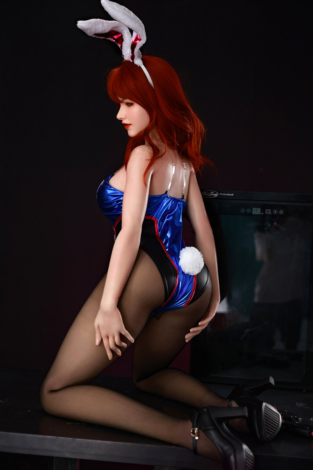 Theodosia 165cm #604 Full Silicone Blowjob Sex Doll Red Hair Bunny Girl Oral Sex Adult Love Doll