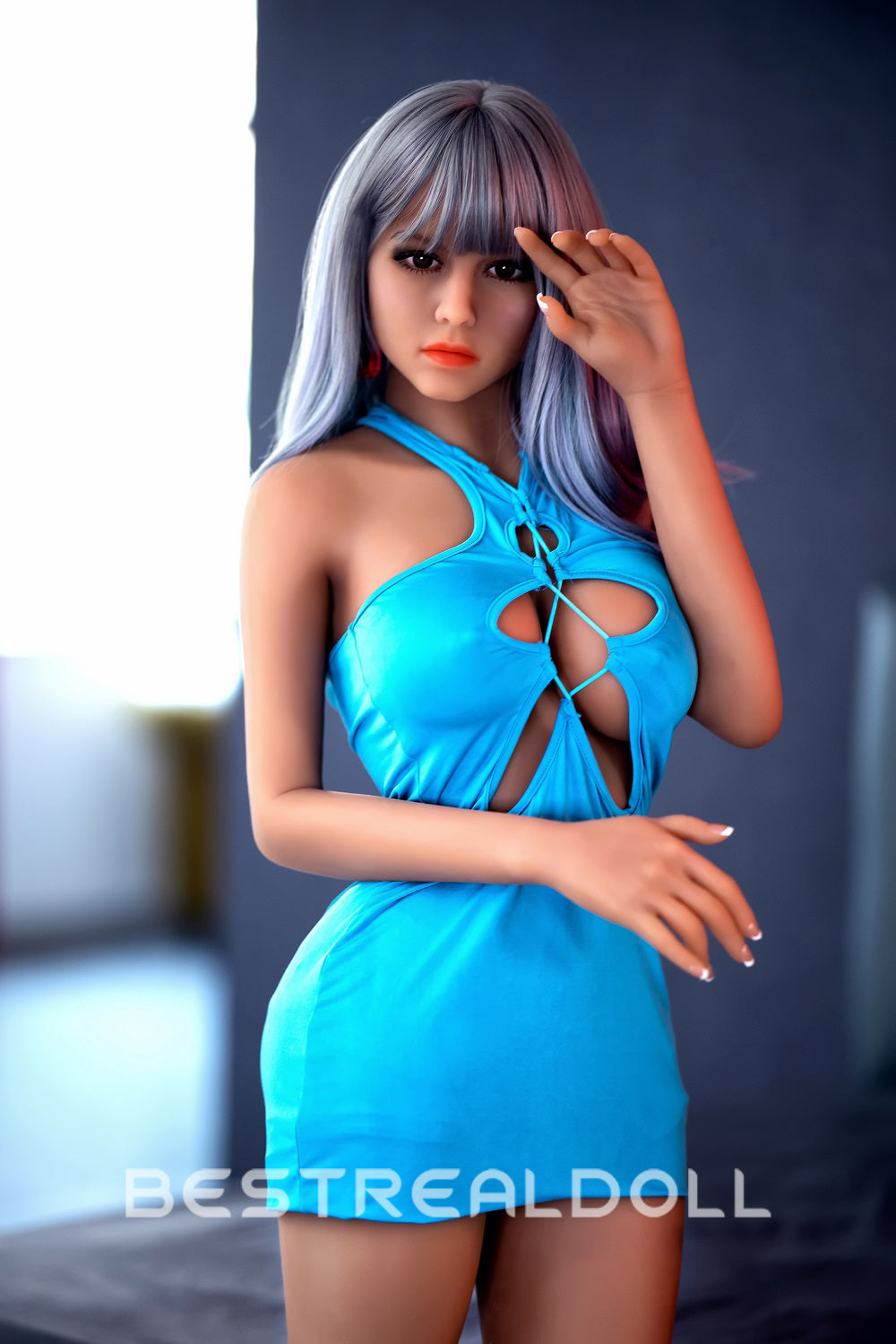 US Stock - Hebe Jelly Breasts 158cm Grey Hair Sexy Adult Love Doll Realistic TPE Sex Doll