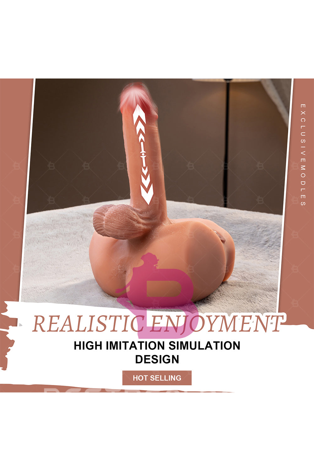 US Stock - SQ-MAR30036 Electric Dildo Male Ass Sex Doll Torso TPE Autmatic Function Male Torso Ass Doll