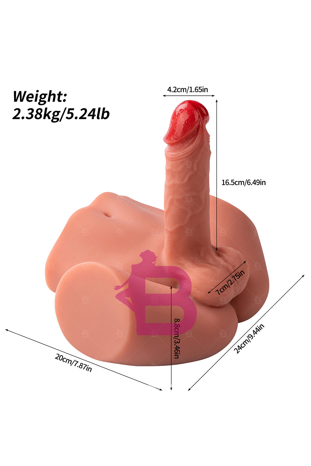 US Stock - SQ-MAR30030 TPE Male Ass Sex Doll Torso Electric Big Dildo Male Sex Ass Torso Love Doll