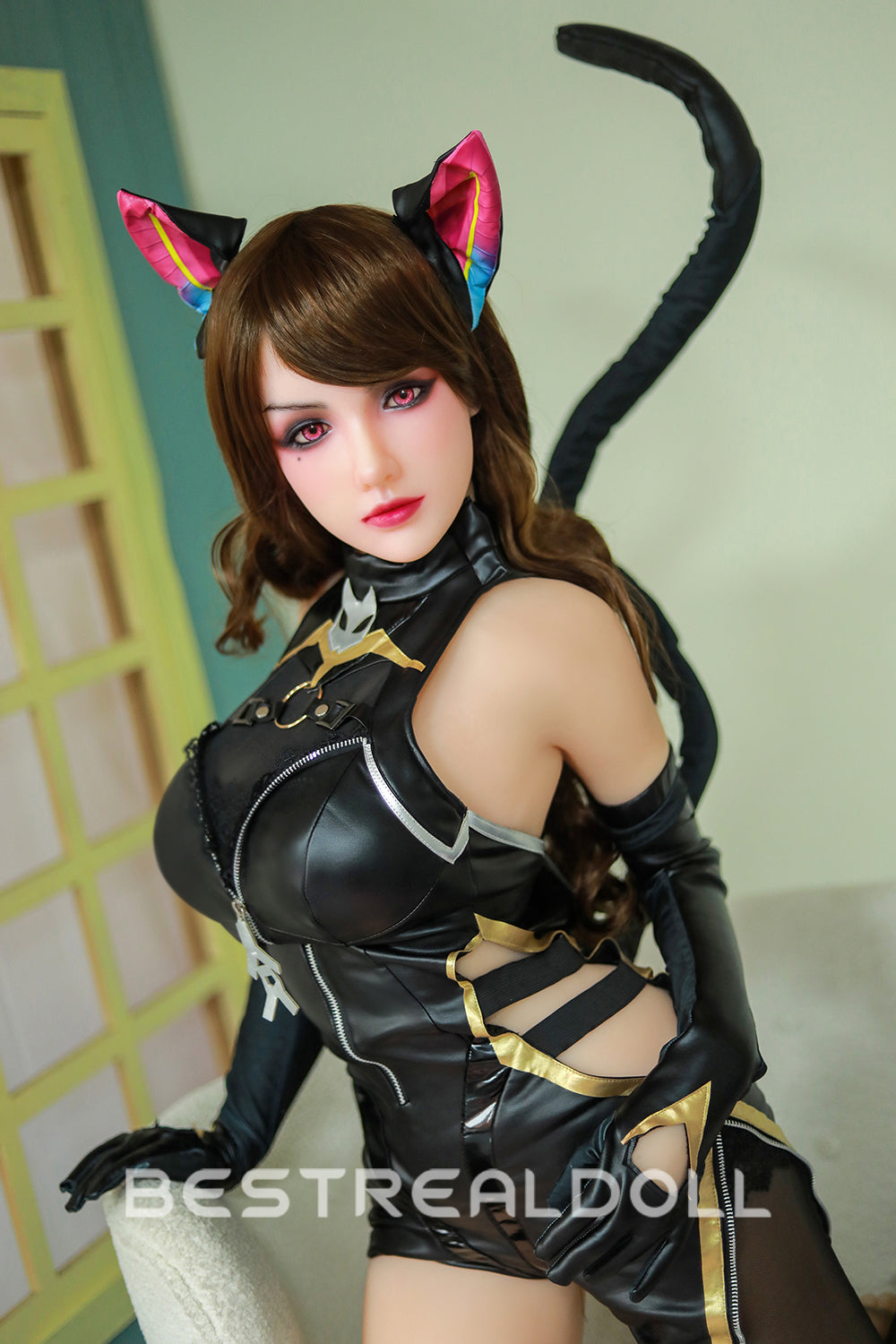 US Stock - Amelia 158cm Realistic Small Boobs TPE Sex Doll TPE Adult Love Doll Sexy Cat