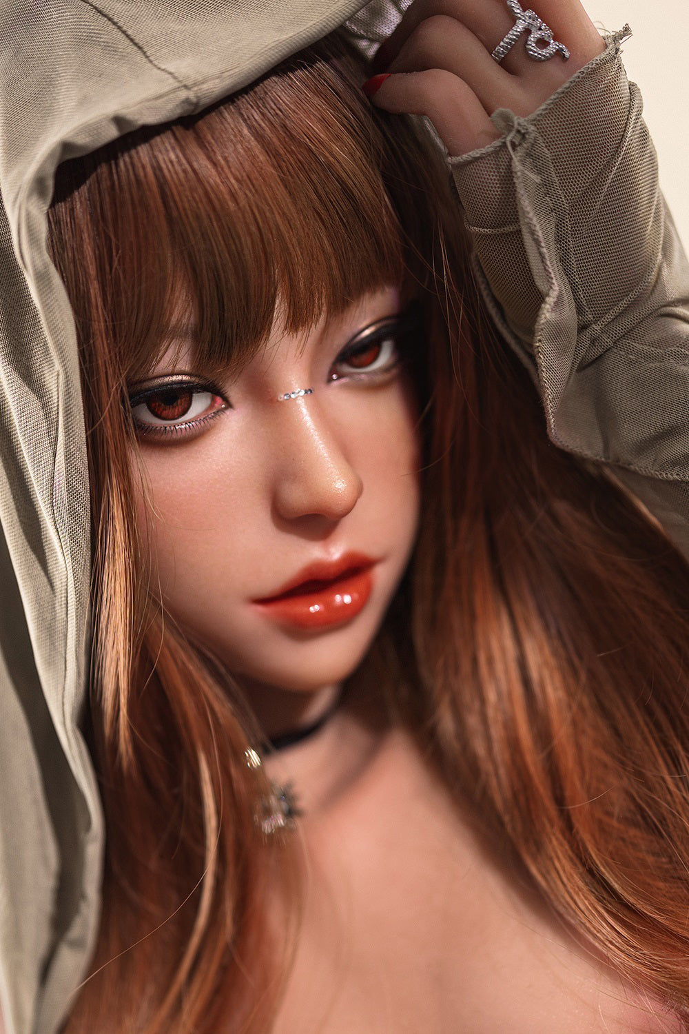 US Stock - Loly Plus 160cm M5 Silicone ROS Head Sex Doll Realistic Adult TPE Body Movable Jaw Oral Sex Love Doll Tanned Skin