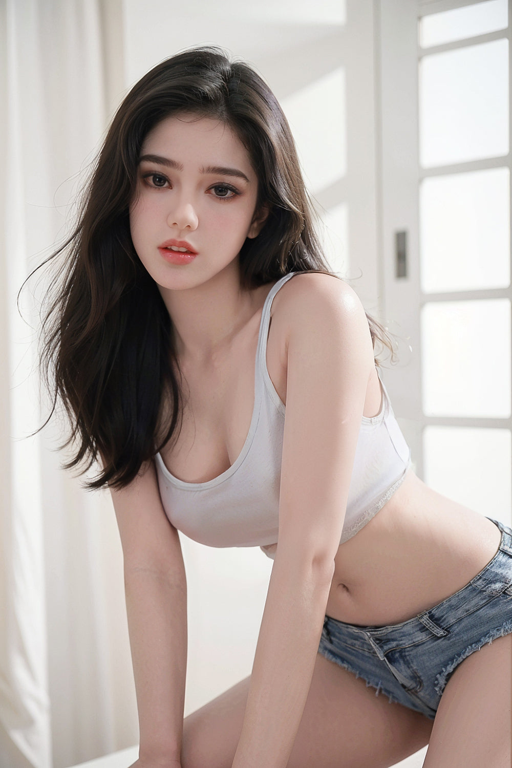 150cm #144 Carrie Plus Realistic Adult Love Doll Small Breasts TPE Sex Doll