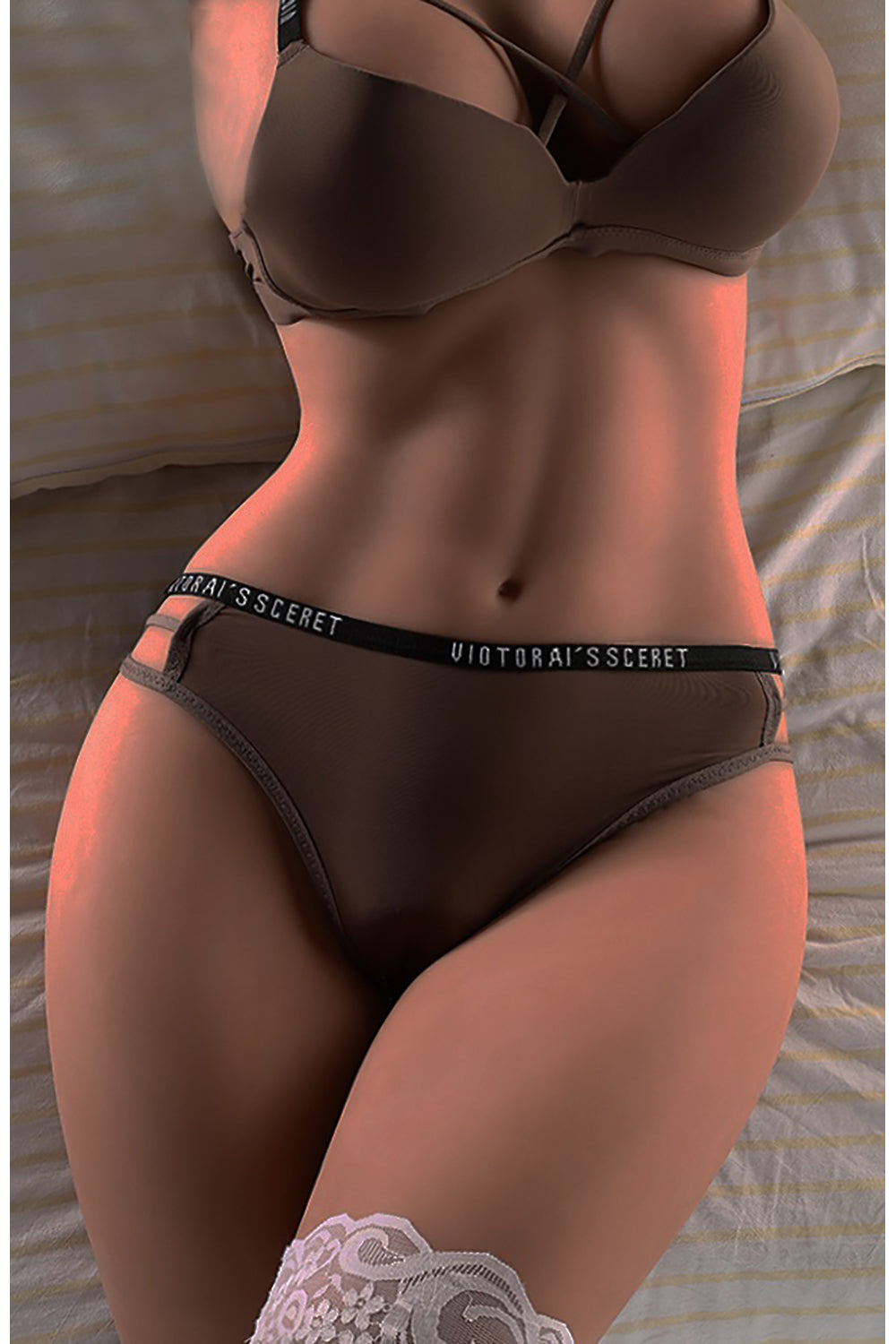 EU Stock - 85cm/33.5in Realistic Torso Sex Doll Brown Skin 24.5kg/54lbs Half Body Adult Love Doll Torso