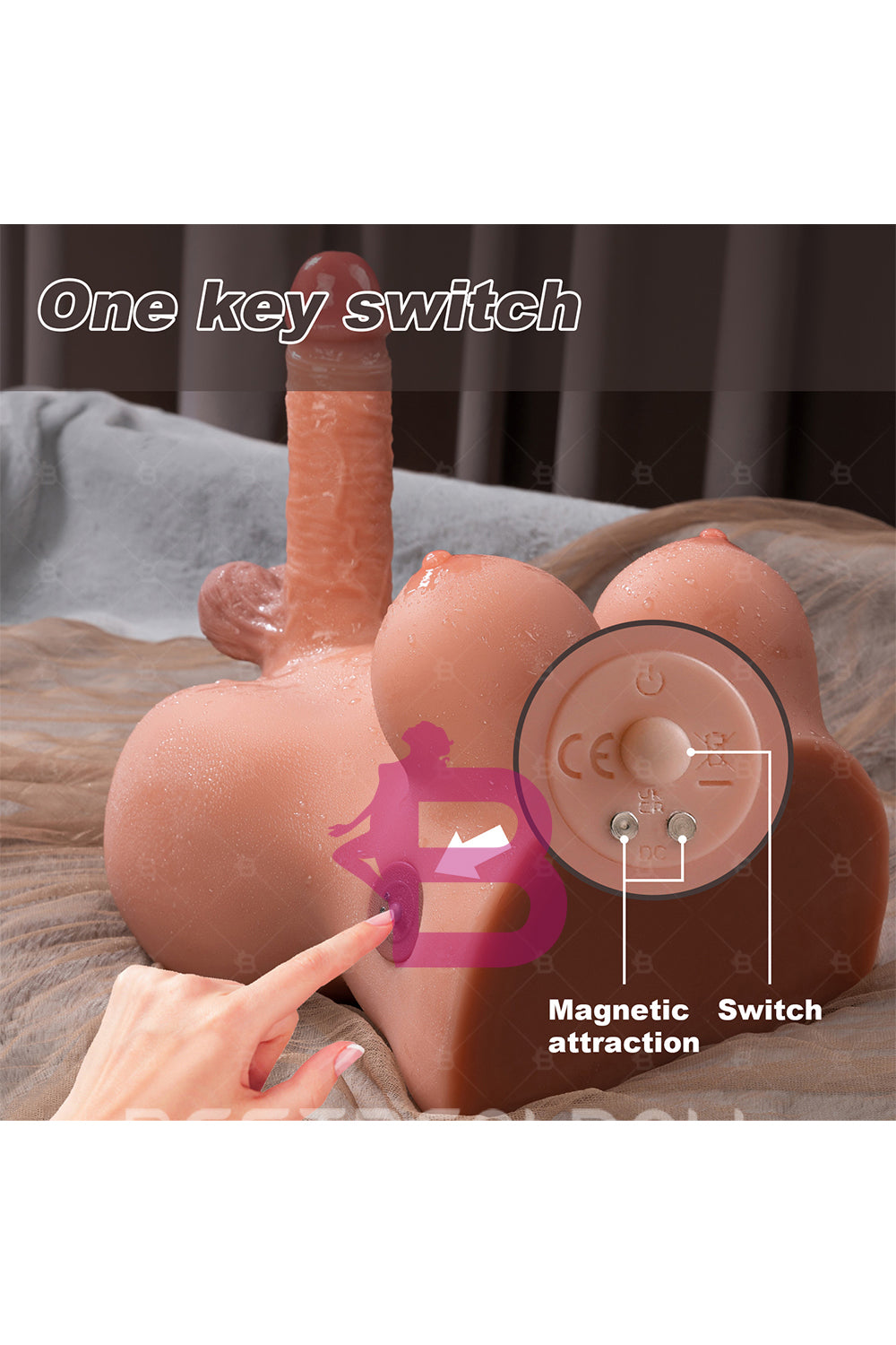 US Stock - SQ-MAR30038 TPE Shemale Sex Doll Torso Electric Dildo Transgender Half Body Torso Sex Doll