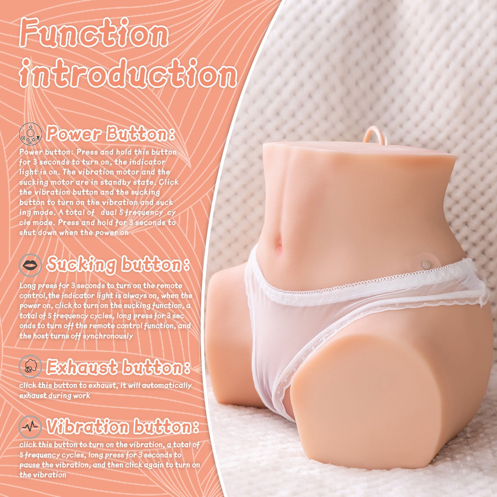 Torso Doll Electric Sucking Ass Doll Sexy Vagina SQ-MAS50108V