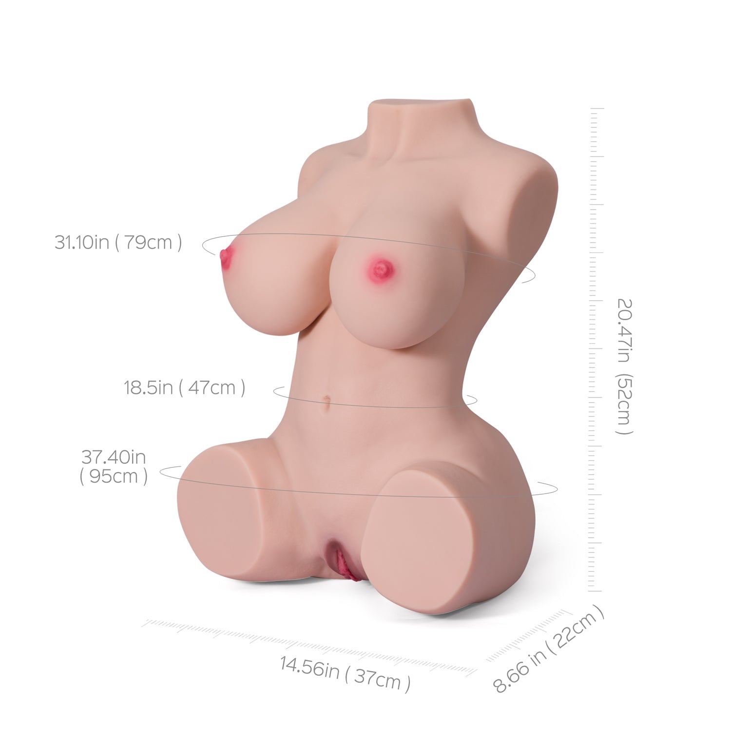 US Stock - TPE Sex Doll Torso Realistic Adult Love Doll Torso Half Body Doll Best Male Sex Toy