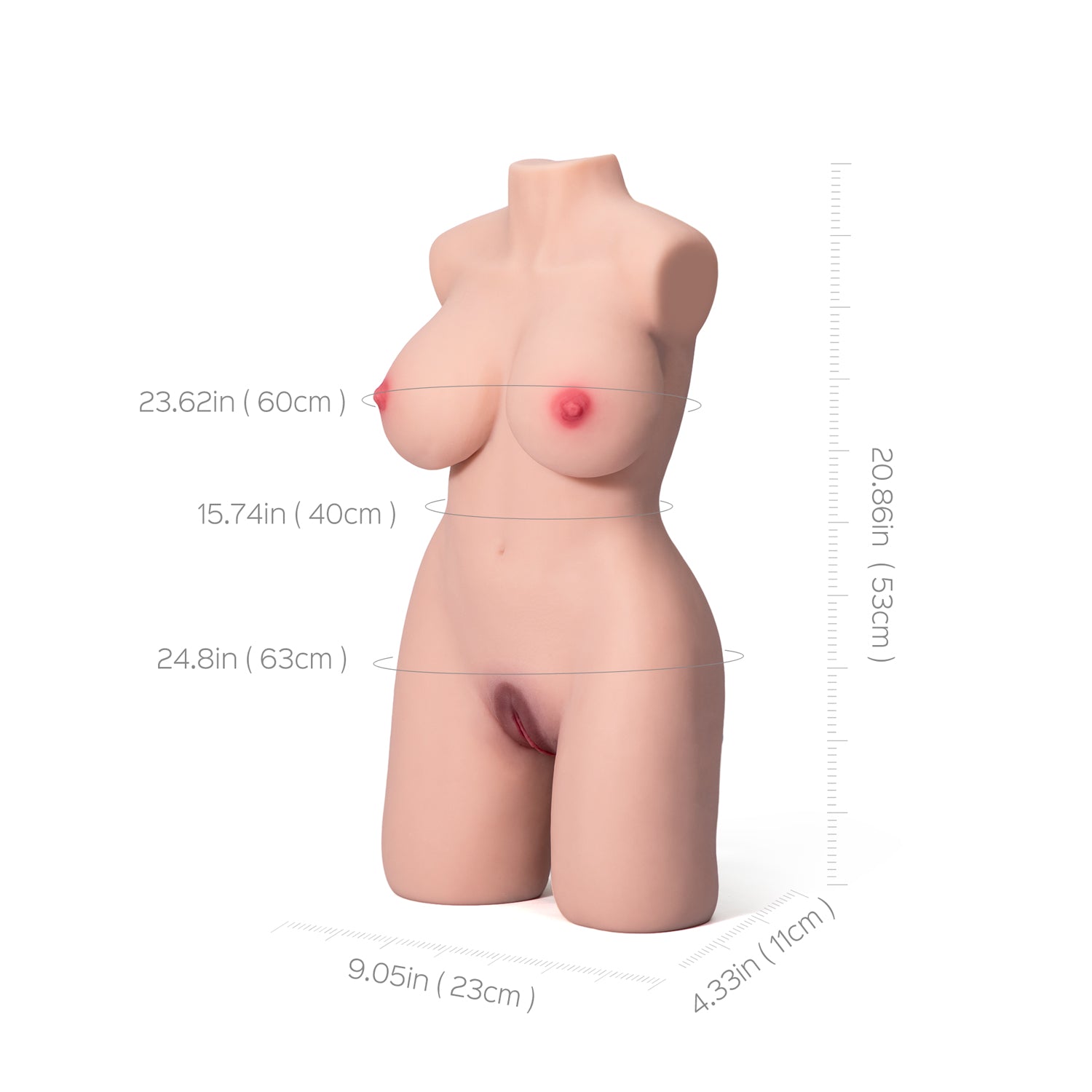US Stock - TPE Adult Love Doll Torso Realistic Sex Torso Doll Half Body Sex Toy for Men