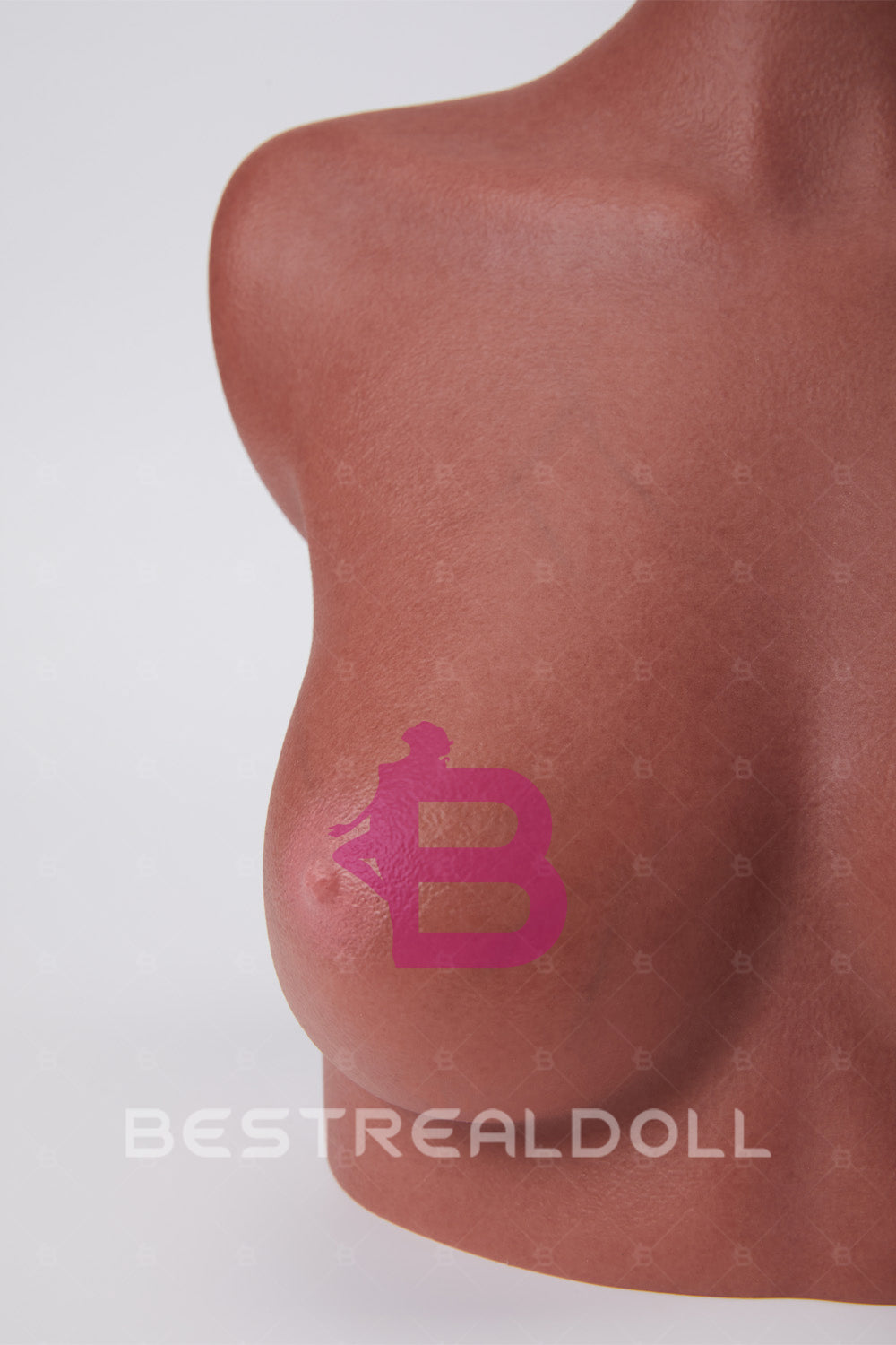 Full Silicone Half Body Sex Doll Head Display Stand Tanned Skin Silicone Adult Love Doll Head Stand ONLY