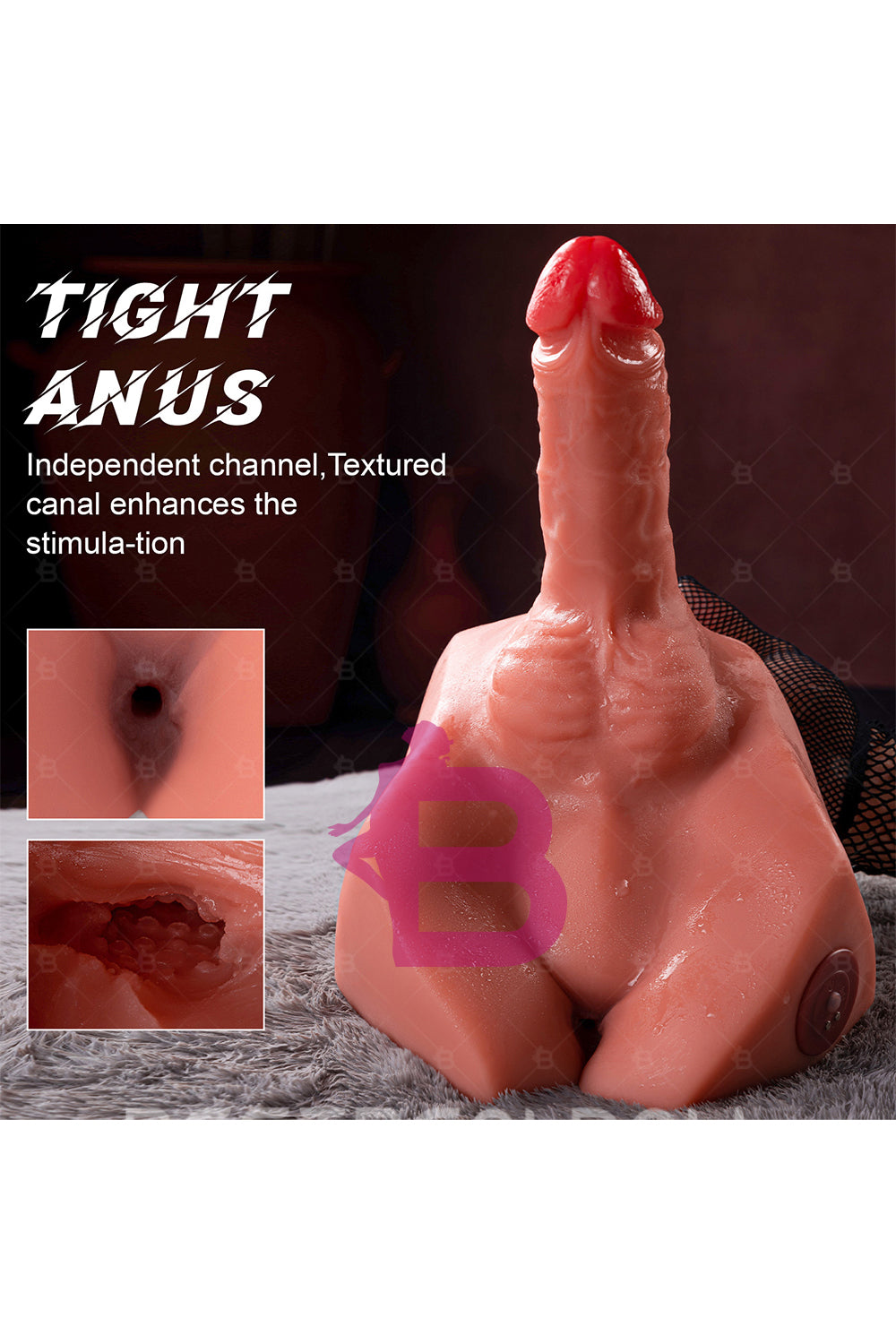 US Stock - SQ-MAR30024 Electric TPE Male Ass Doll Torso Automatic Dildo TPE Male Torso Ass Doll