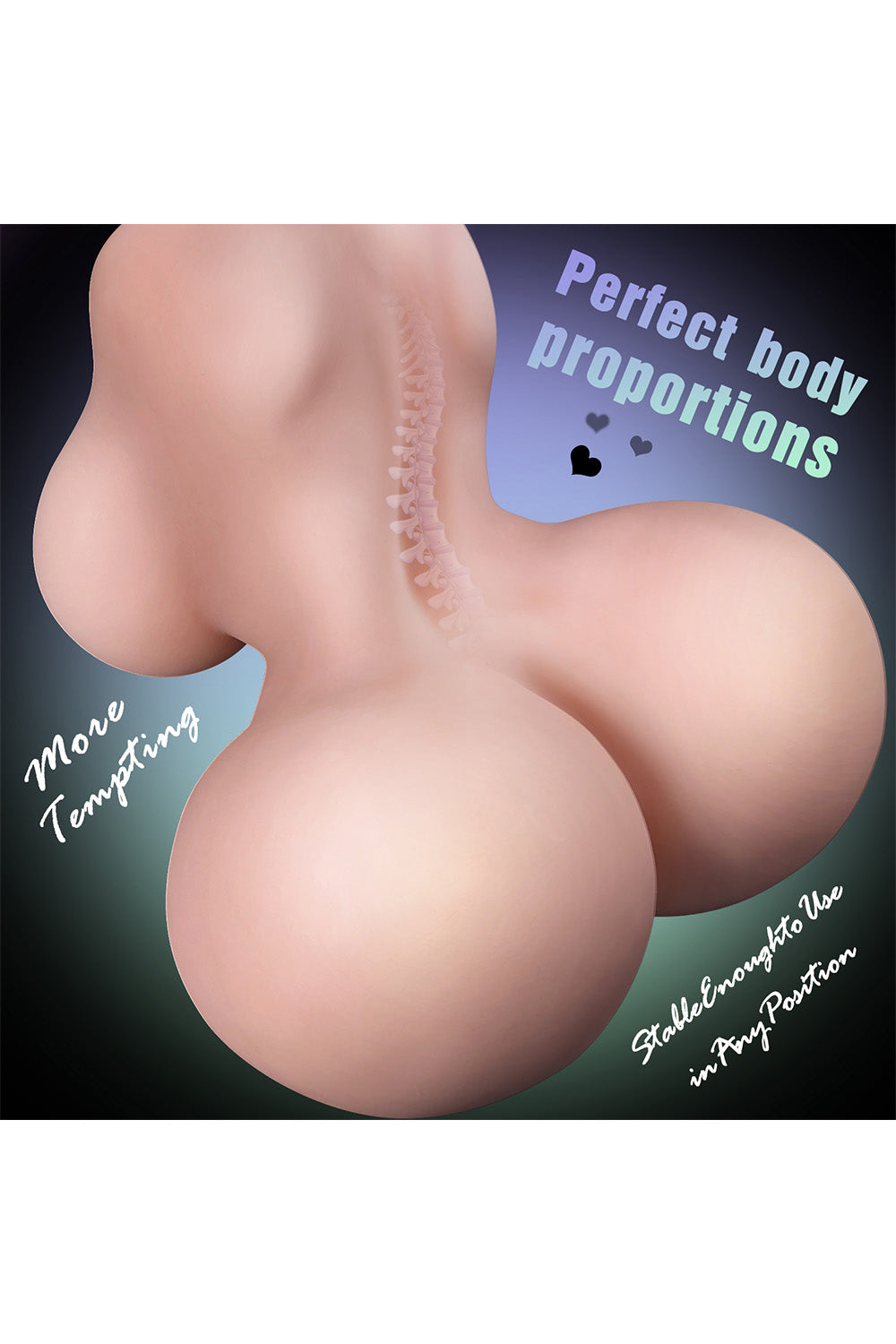 US Stock - 37cm 8.3kg Sexy Butt Torso Sex Doll Natural Skin Half Body TPE Sex Doll Torso
