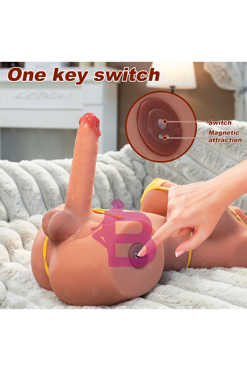 US Stock - SQ-MAR30037 TPE Transgender Torso Sex Doll Half Body with Electric Dildo Shemale Sex Doll Torso