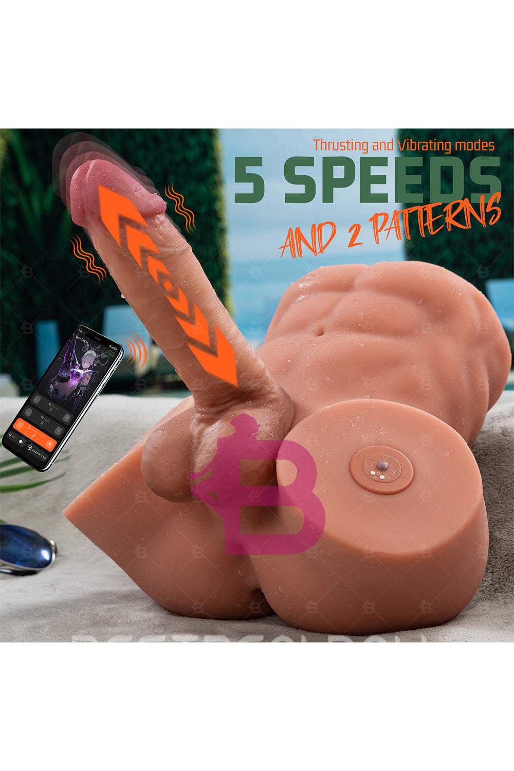 US Stock - SQ-MAR30051 Electric Male Ass Sex Doll TPE Automatic Dildo Male Ass Torso Love Doll