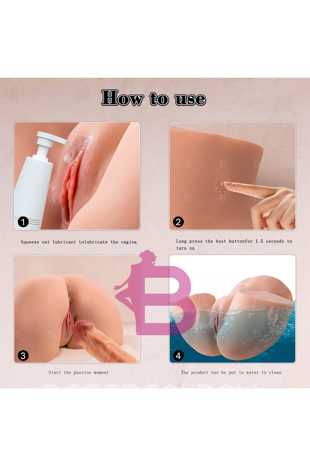 US Stock - SQ-MAR50116V TPE Female Sex Doll Ass Torso Realistic Sexy Vagina Torso Ass Love Doll