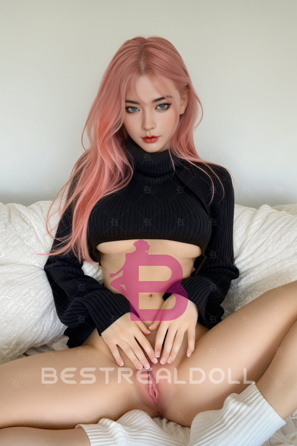 US Stock - Lisa Plus 160cm #310 Pink Hair Realistic Sex Doll Silicone Head TPE Body Big Boobs Adult Love Doll