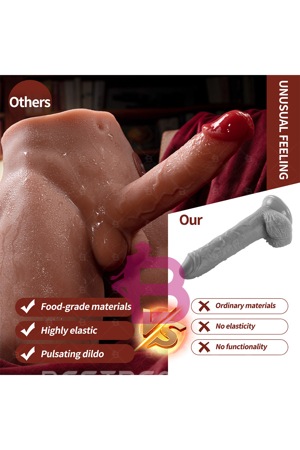 US Stock - SQ-MAR30027 TPE Male Ass Torso Doll Electric Dildo Function Male Sex Doll Torso Ass Doll