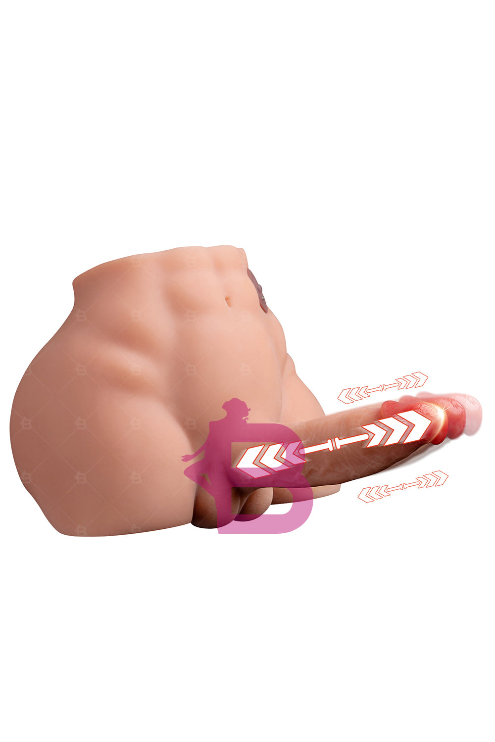US Stock - SQ-MA30021 Big Dildo Male Sex Torso Ass Doll Electric Dildo Automatic Male Ass TPE Sex Doll Torso