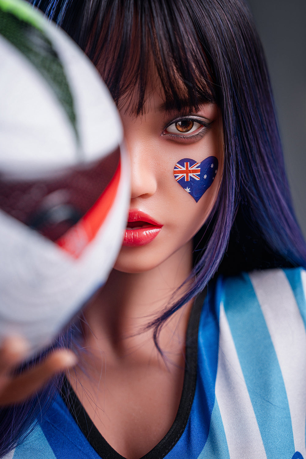US Stock - Finley 152cm M29 Silicone ROS Head Love Doll C Cup Football Style TPE Body Movable Jaw Adult Oral Sex Doll (Free 2ND Head)