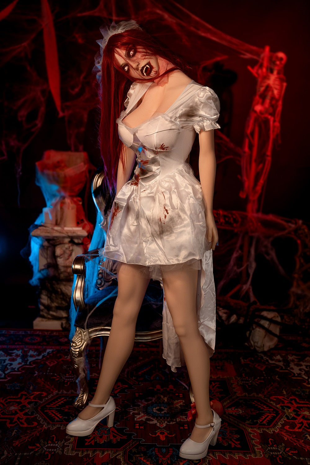 Makayla 169cm M7 Halloween Oral Sex Doll Silicone Head TPE Body Movable Jaw ROS Head Adult Love Doll
