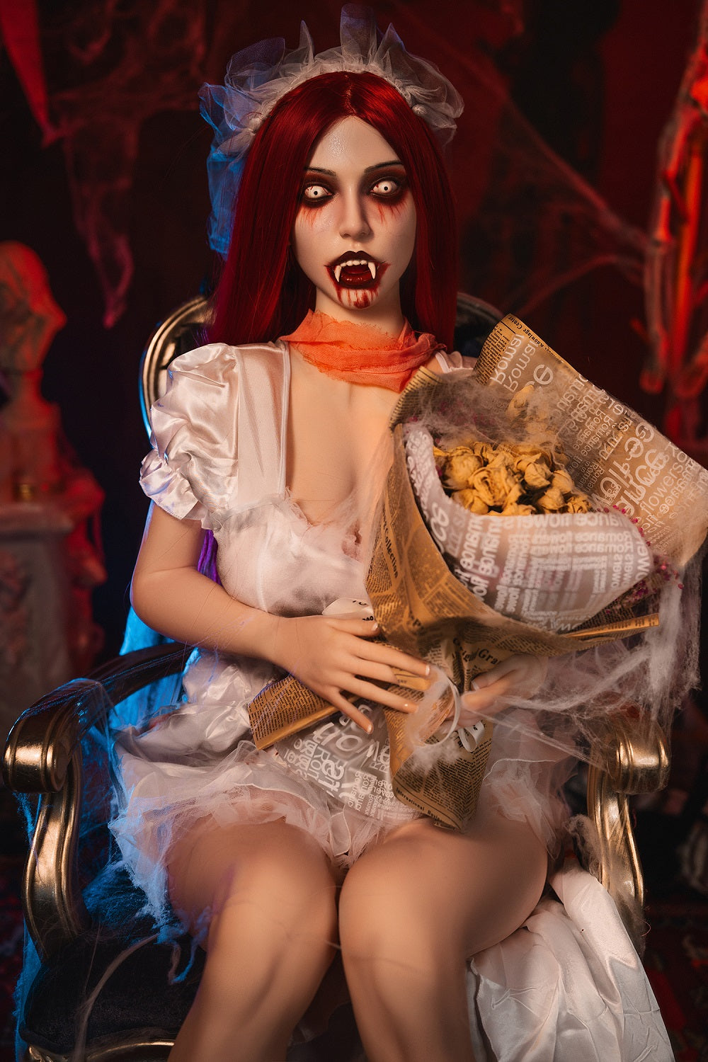 Makayla 169cm M7 Halloween Oral Sex Doll Silicone Head TPE Body Movable Jaw ROS Head Adult Love Doll