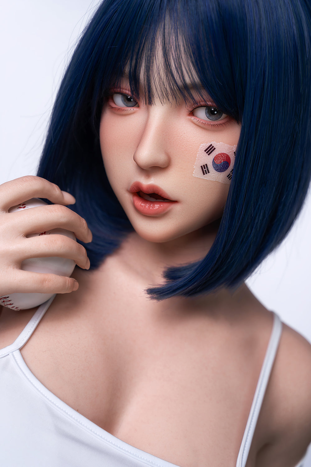 Felicia 158cm Realistic Full Silicone Oral Sex Love Doll Blue Hair Asian Woman Blowjob Sex Doll