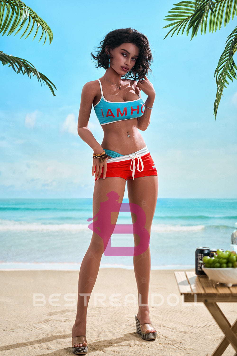 EU Stock - YAMIEE Estelle 163cm SNK51 Unique Design Silicone ROS Head TPE Sex Doll Tanned Skin Oral Sex Love Doll