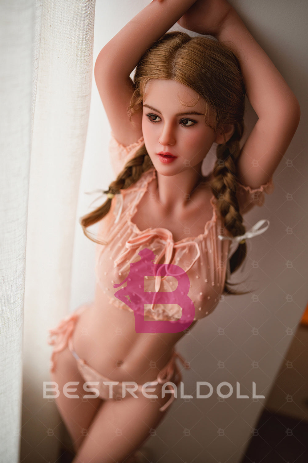 US Stock - Sabriel 150cm M46 Small Boobs ROS Silicone Head Sex Doll TPE Body Adult Oral Sex Love Doll with Movable Jaw (Free 2ND Head)
