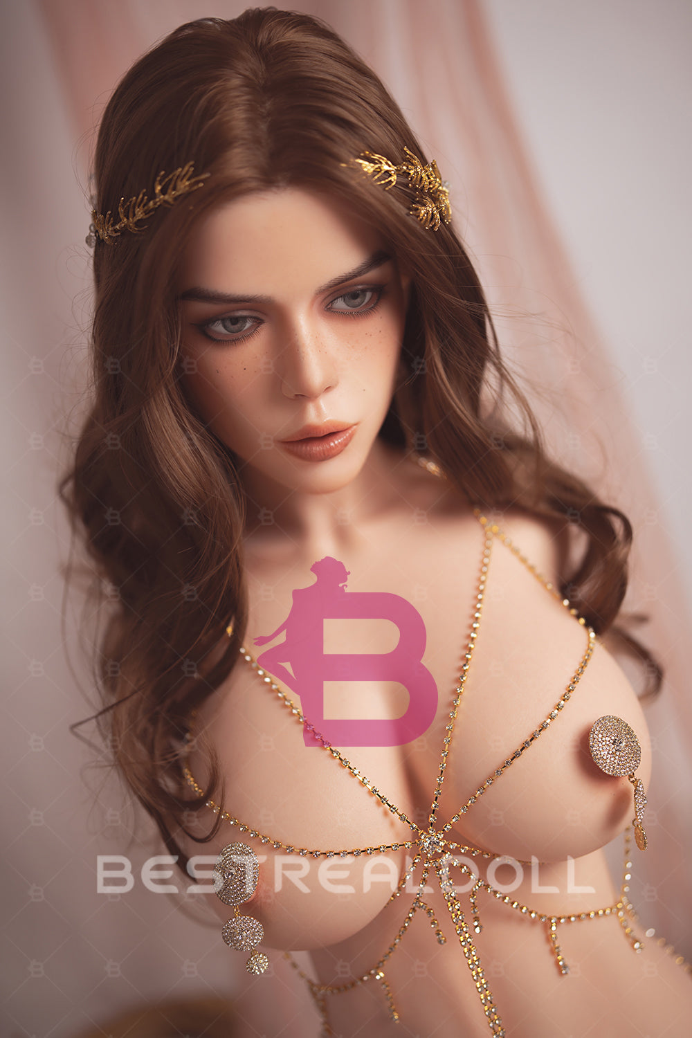 US Stock - Apolline Plus 80cm M51 Full Silicone Sex Doll Torso Jelly Breasts Sex Doll Movable Jaw Silicone Half Body ROS Oral Sex Torso Doll