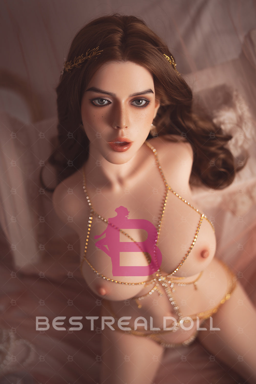 US Stock - Apolline Plus 80cm M51 Full Silicone Sex Doll Torso Jelly Breasts Sex Doll Movable Jaw Silicone Half Body ROS Oral Sex Torso Doll